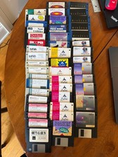 46 Vintage Mac PC Software Floppy Disks AOL CompuServe Netscape Miracle Piano picture
