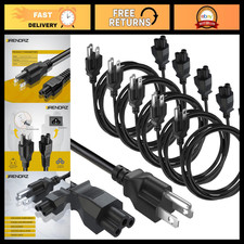 5-Pack 10ft 3 Prong Power Cord - AC Replacement Cable for TV, Monitors, Computer picture