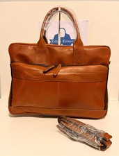 NWOT VC Vintage Couture Leather Briefcase Bag-Light Brown picture
