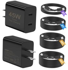 Super Fast Samsung Charger Type C, 2 Pack 45W Dual 2pack-(3+6+10+10)ft Black picture