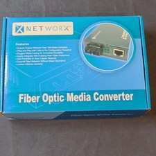 Networx Gigabit Fiber Optic Media Converter RJ-45 Female to SC Black picture