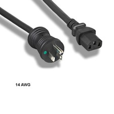 [10X] 10ft 14 AWG Hospital Grade Power Cable NEMA 5-15P to C13 15A/125V Blk picture