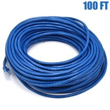 100FT Cat5E RJ45 Network LAN Ethernet UTP Patch Cable Stranded Copper Wire Blue picture