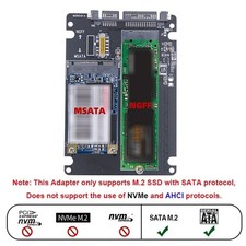 Dual M.2 NGFF MSATA SSD to SATA 3.0 Hard Disk Enclosure Adapter with Switch picture