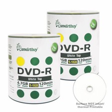 200 Smartbuy 16X DVD-R 4.7GB White Top Non Printable Blank Recording Disc picture