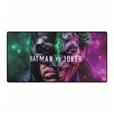 Batman Vs Joker Split Face Portrait Mouse Pad Desk Mats DC Comics picture
