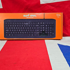 onn. surf onn. Wired USB Full-Size 104-Key Keyboard Black QWERTY EN Plug & Play picture