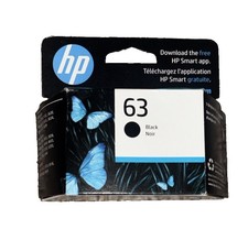 Genuine HP 63 Black Original Ink Cartridge, Sealed EXP 2025 - NEW  picture