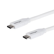 StarTech 13ft/4m USB-C to USB-C Charging Cable, 100W PD, White (USB2C5C4MW) picture