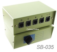 CablesOnline 4-Way RJ45 8P8C ABCD Manual Switch Box, SB-035 picture