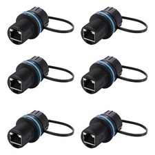 6 PCS Waterproof Cat6 RJ45 Bulkhead Ethernet Coupler Shielded Panel Mount picture