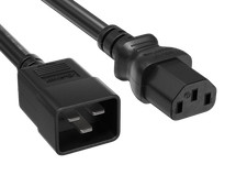 8ft IEC320 C20 to C13 Heavy Duty Power Cord, 14AWG, SJT, 15A/250V, Black picture