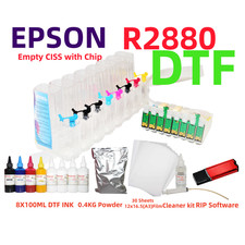 DTF Printing Kit for Stylus R2880: CISS, Ink, Film, Powder, RIP picture