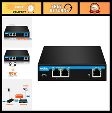 POE Ethernet Extender 1 Port 60W, 2 Ports 30W Out, IEEE802.3af/at/bt, 100m Range picture