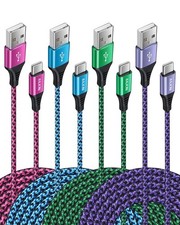 [4Pack/6FT] USB Type C to A Cable, 3A Fast Charging Long 6ft, Multicolor picture