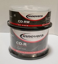 Lot of Innovera New CD-R 50 Pack & Open Box CD-RW 25 Pack 80 min/700MB picture