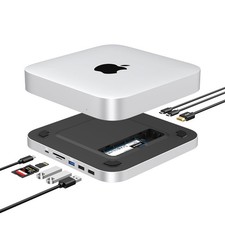 GEWOKLIY Hub & Stand SSD Enclosure NVME/SATA M.2, Mac Mini Dock 4K HDMI,USB C picture