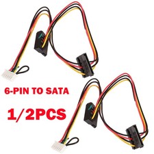 1/2PC 6 Pin To 2-Port HDD SATA Power Socket Cable Conector For Acer Computer USA picture