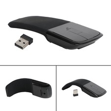 2.4GHz Foldable Arc Touch Wireless Mouse Optical Mice With USB Receiver Black picture