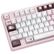 Cute Pink Keycap Set Keyboard White Brown Chocolate Theme Mechanical Caps picture