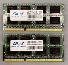 2x ASint 2GB DDR3 1333MHz PC3-10600S SODIMM Laptop RAM 4GB Kit picture
