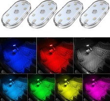 4Pcs Car LED Lights Interior Wireless, 7 Colors Interior Car Lights with 6 Brigh picture