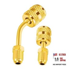 Zoizocp R410A Adapter 5/16 inches SAE Female to 1/4 1 Straight + 1 Angled picture