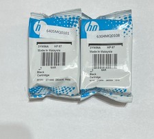 2pcs HP 67 Black Ink Cartridges NEW GENUINE picture
