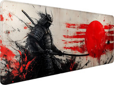 Japanese Samurai Desk Mat Anime Graffiti Large Gaming Mouse Mat with Stitched Ed picture
