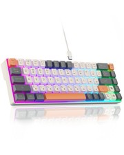 CORBOBO 60 Percent Keyboard,RGB Backlit Gaming SK968 - Wired, Grey&Orange  picture
