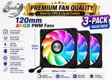 CoolerOne 120mm ARGB PWM Case Cooling Fans 3-Pack 2100 RPM Hydraulic Bearing picture