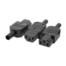 3pcs AC250V 10A Female 3Terminals Panel Mount IEC320 C13 Plug Adapter Connector picture