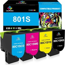 For Lexmark 801S Toner 4 Pack for CX310 CX410 CX510 Black Cyan Magenta Yellow picture