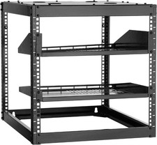 VEVOR 10U Open Frame Network Rack Wall Mounted Server Rack 4 Post with Shelves picture