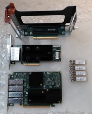 Avago SAS9305-16E Controller + Emulex LPE31004-M6-SIO HBA w/ Riser + Cage + SFP picture