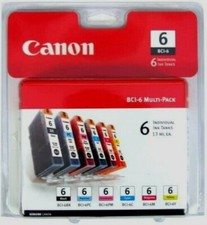 Canon BCI-6  Black/Color Ink Standard Yield Ink Cartridge, 6/Pack (4705A018AA) picture