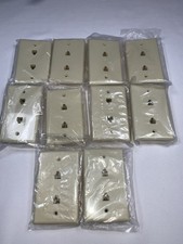 10 Ct. Phone Wall Plate RJ11 Dual Telephone Jack CAT3 Face Plate 6P6C Ivory NEW picture