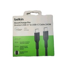 Belkin BoostCharge Pro Braided USB-C to USB-C 240W Fast Charge Cable 2m Open Box picture