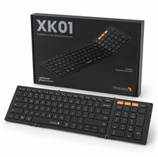 ProtoArc XK01 Foldable Full Size Bluetooth Keyboard 105-Key Black Open Box picture