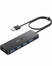USB Hub 4 Ports Multiple USB 3.0 Hub USB A Splitter for Laptop with USB C Pow... picture