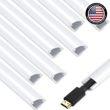 Sleek Self-Adhesive Corner Cable Cover - 136in Cord Management Solution in White picture