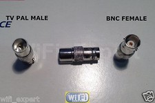 1x Nickel BNC female jack to IEC PAL DVB-T TV male plug RF adapter connector USA picture