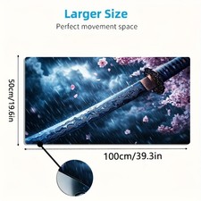 1pc Large-sized Esports Gaming Mouse Pad with a Falling Rain Cherry Blossom an picture