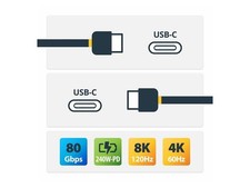 StarTech 3ft USB4 Cable 80Gbps, USB-IF Certified USB-C Cable, 240W, 8K 120Hz/4K picture
