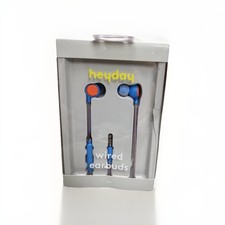 Target Heyday Bright Blue & Orange Plug-In 3.5mm Wired Earbuds NIB With Wear picture
