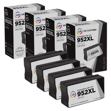 LD 4PK Replacements for HP 952XL Ink Cartridges 952 XL F6U19AN High Yield Black picture