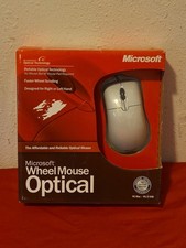 Vtg Microsoft Wheel Mouse Optical Mouse: PC/MAC USB PS2 (NEW)  picture