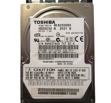Toshiba MK8032GSX HDD2D32 B ZK01 S 010 A0/AS111G China 80gb 2.5