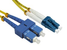 10 PACK LOT 30m LC-SC Duplex 9/125 OS2 Singlemode Fiber Cable OFNR Yellow 100FT picture