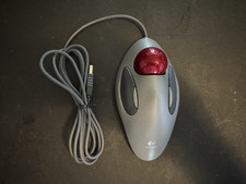 Used Working Logi Logitech T-BC21 Wired USB Ergonomic Marble Track Ball Mouse picture